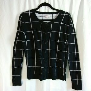 Grid print button down blouse Goth vaporwave